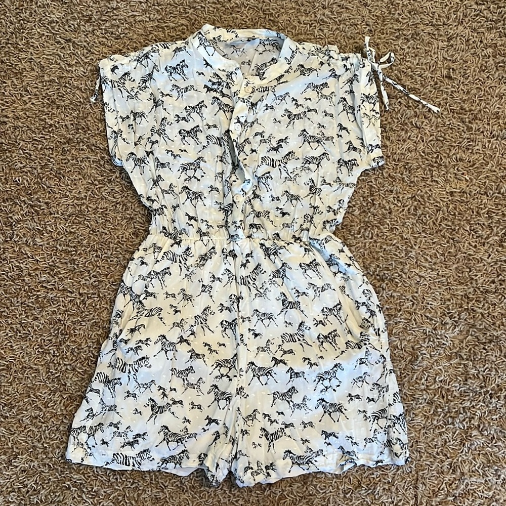 Anthro Corey Lynn Calter Zebra Romper